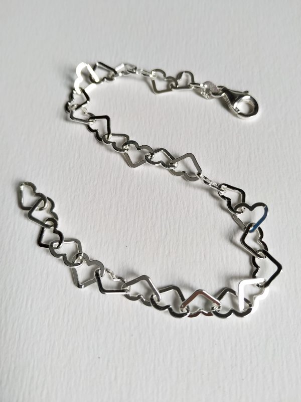 Pulsera plata corazones continuos pequeño - Joyería Plata VENERDI